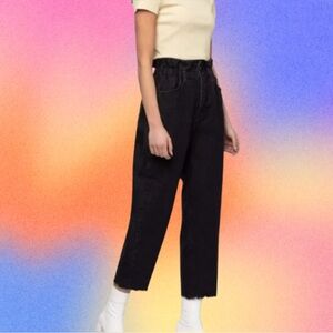 OAK AND FORT - PAPERBAG JEANS IN BLACK